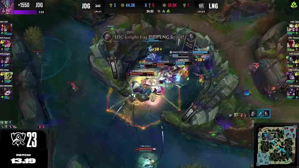 黄金左手！Knight发条R闪三人，JDG大龙团1换4大胜LNG