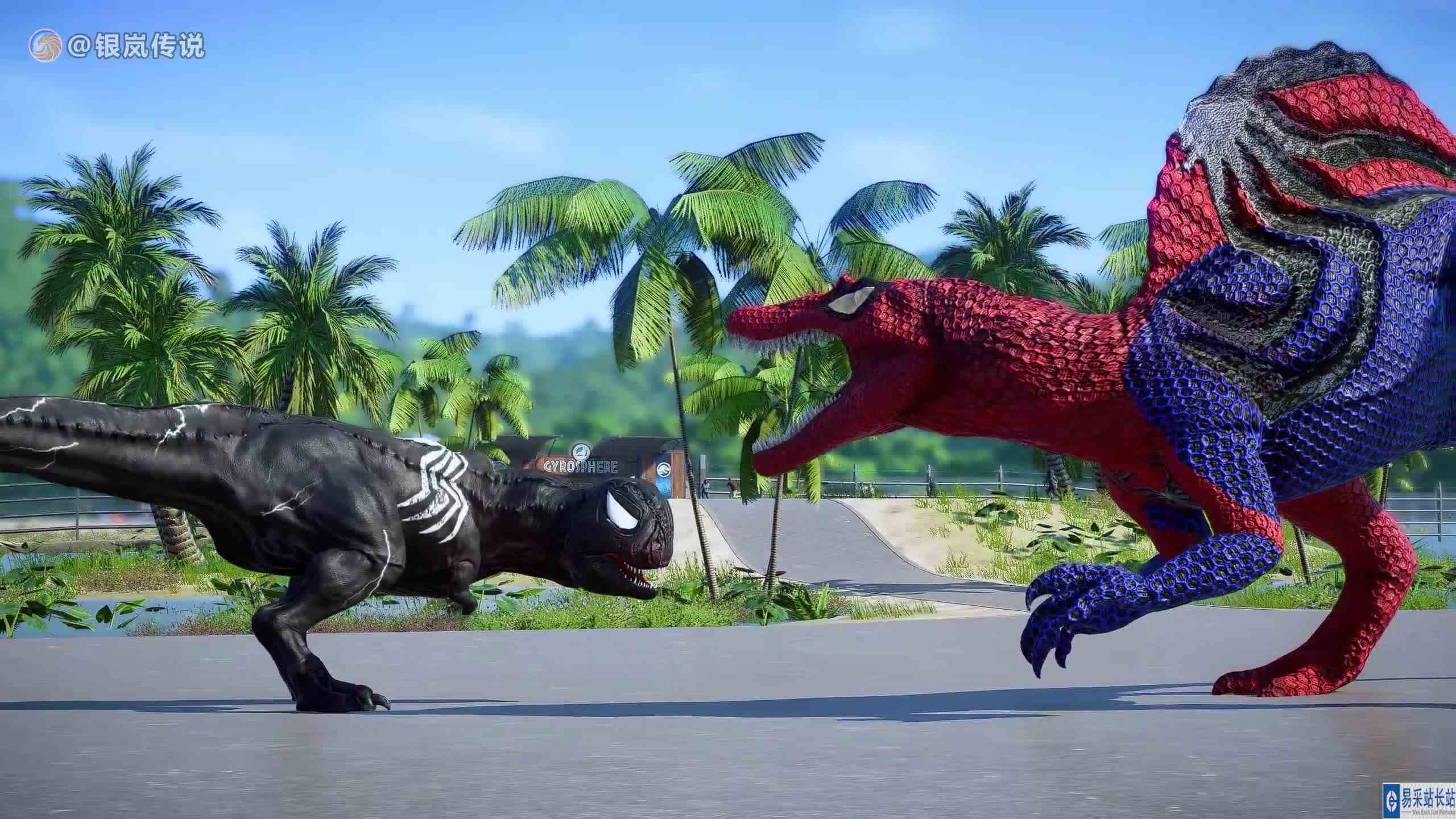 狂暴龙 VS JP3 棘龙、异特龙 ~ 侏罗纪世界进化 #游戏新星扶持计划 