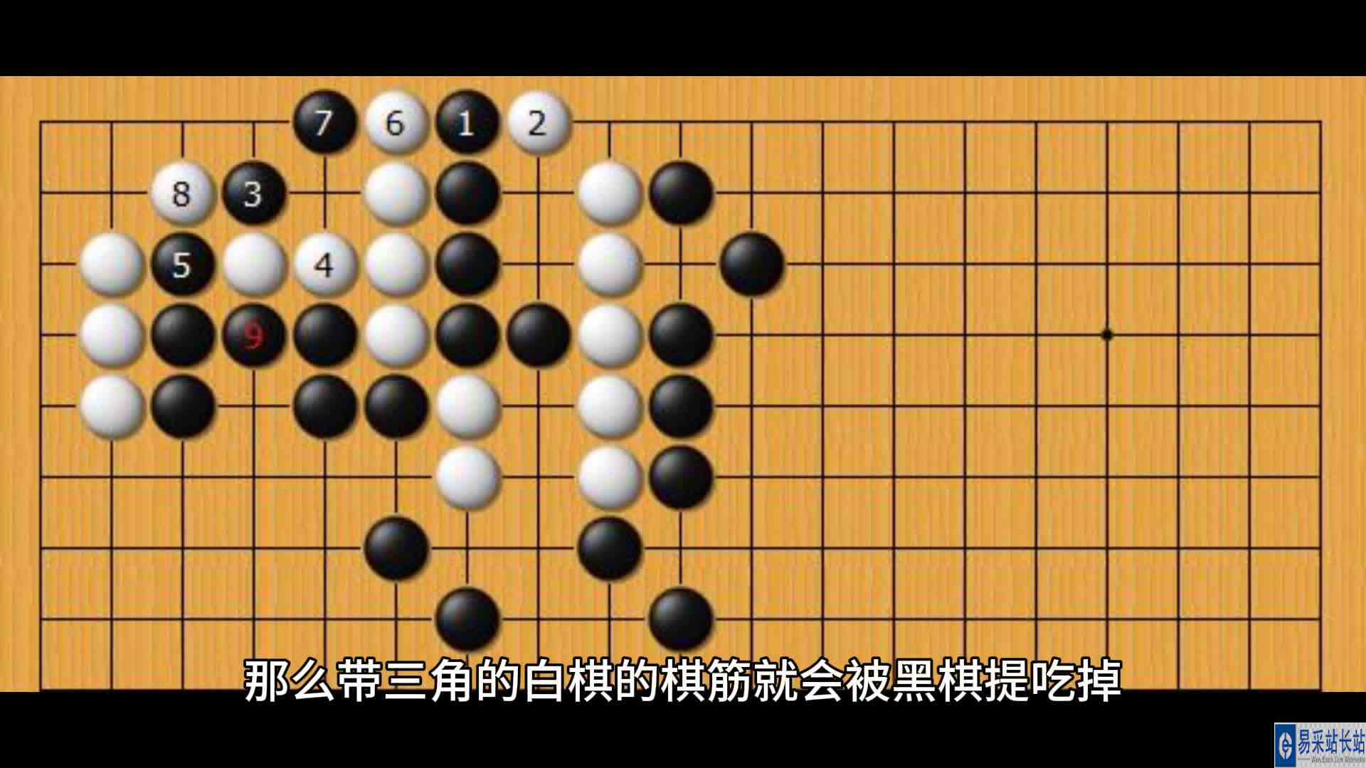 黑棋立是手筋，靠和扳是妙手，使黑棋成功将白棋的棋筋提吃掉