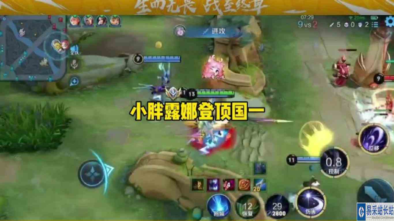 小胖露娜巅峰乱杀带飞，顺利登顶国服第一#狼队小胖 #露娜