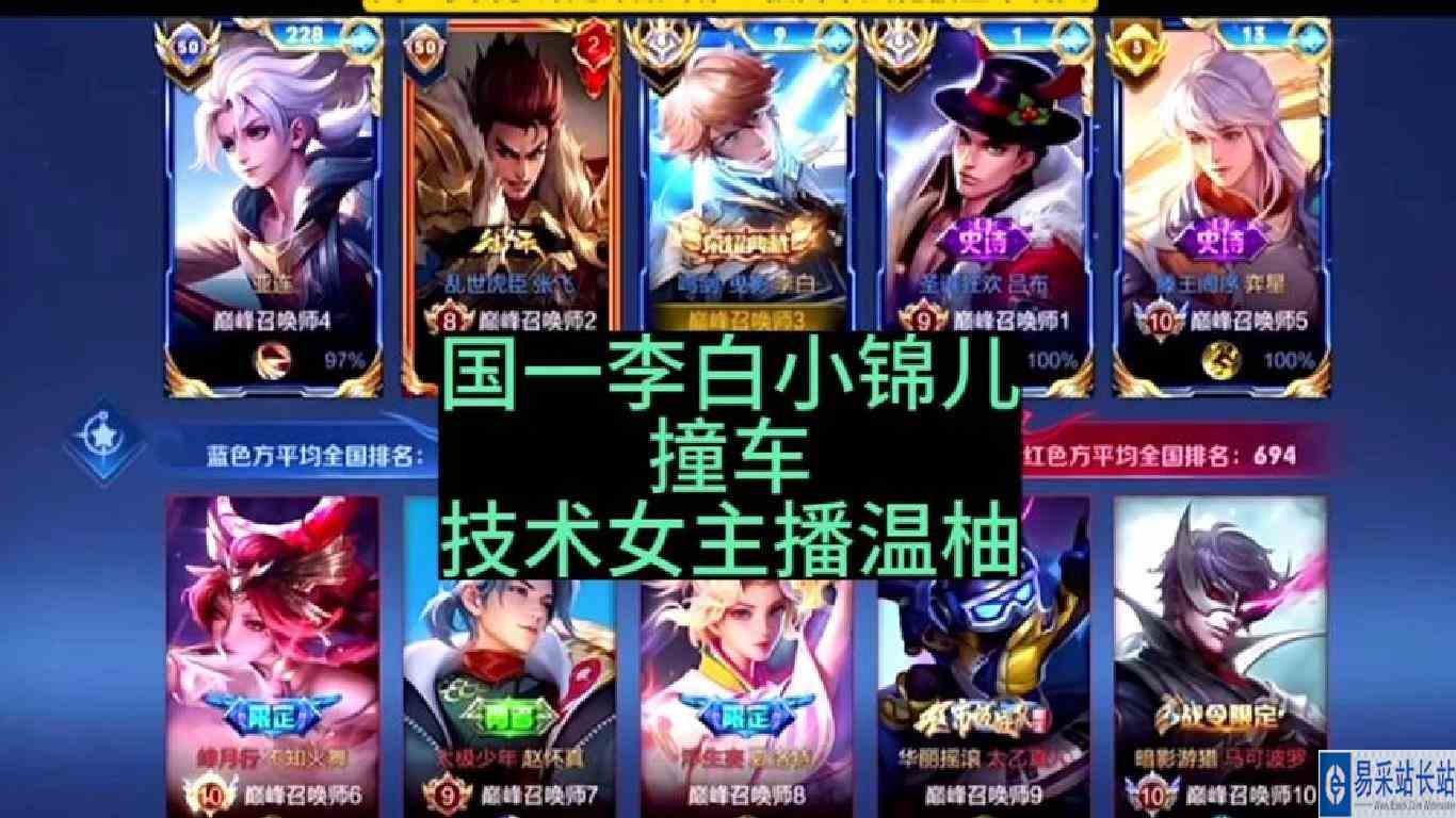李白天花板小锦儿和微凉争夺巅峰第一