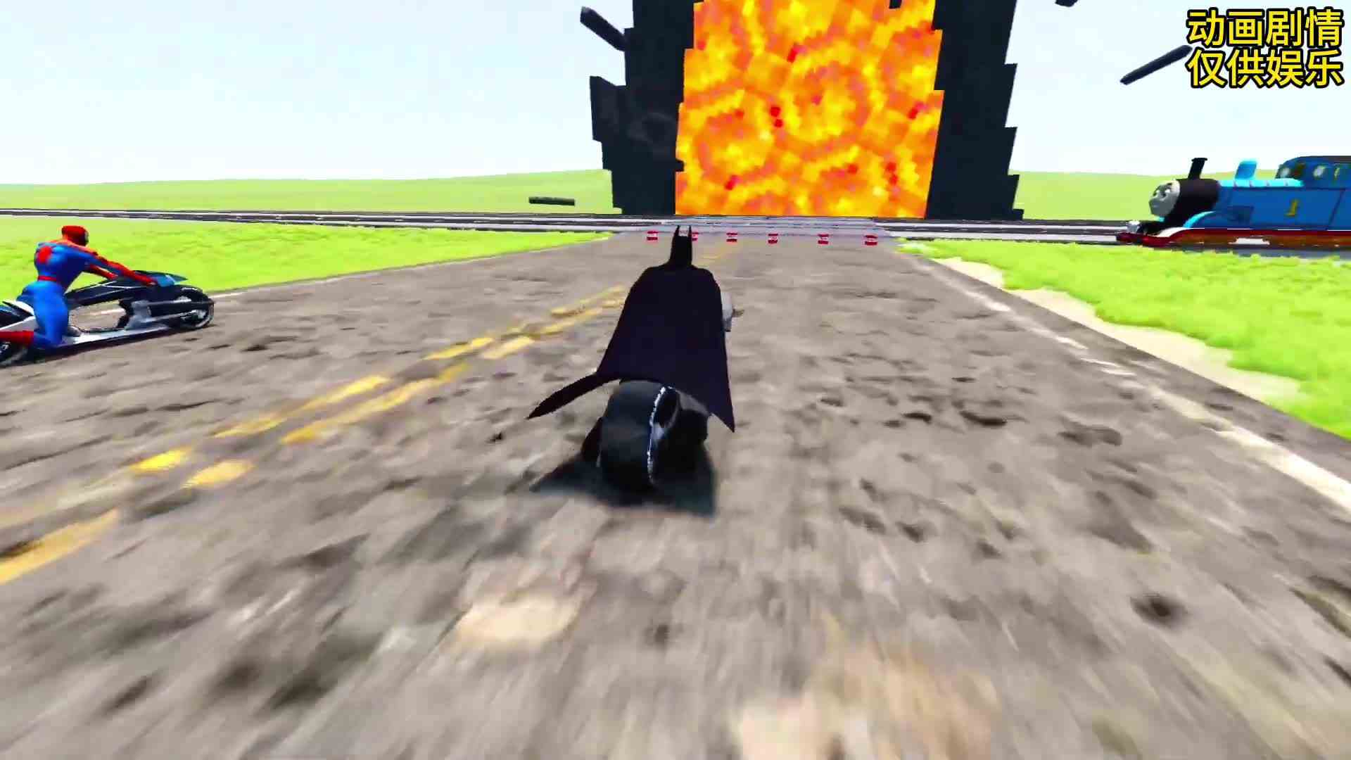 车祸模拟器：蝙蝠侠VS蜘蛛侠（骑摩托车），谁能获胜
