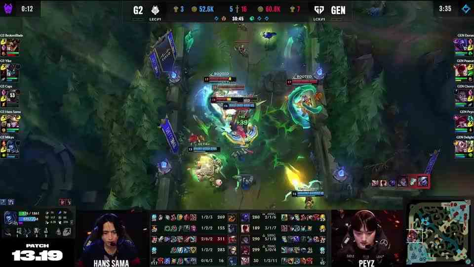 队友情深！Caps小炮帮Mikyx挡大招，Chovy塞拉斯手起刀落爆砍四杀