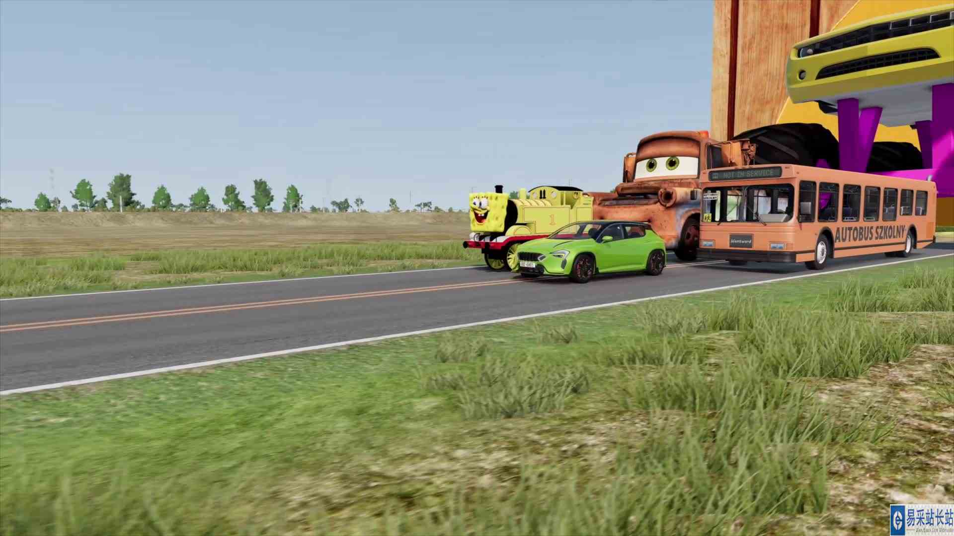 骑摩托蜘蛛侠VS火车头蜘蛛侠之间的挑战（一）