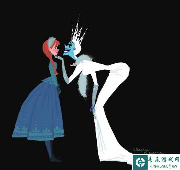 冰冷妖艳的反派艾莎《冰雪奇缘》开发早期概念图曝光