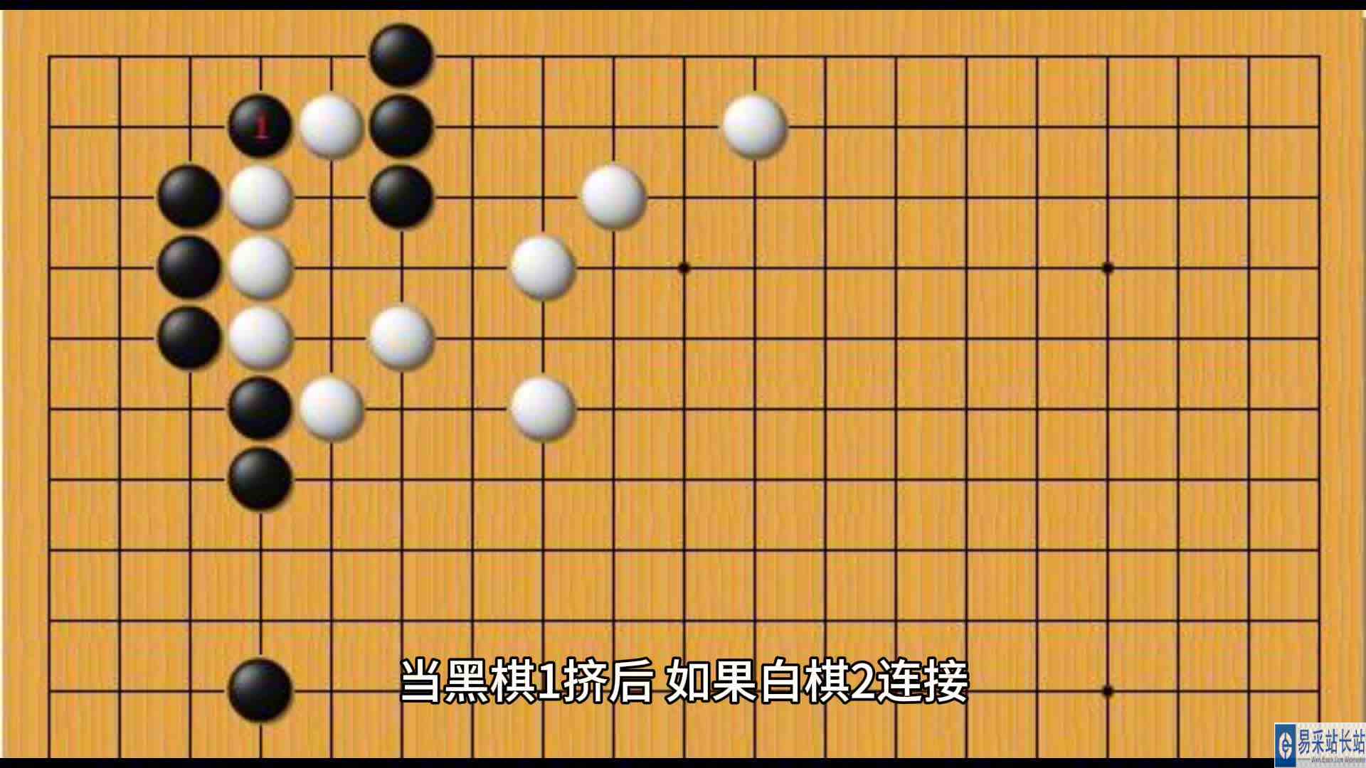 黑棋挤是手筋，挤的方向是要点，使带三角的黑棋逃脱白棋的包围