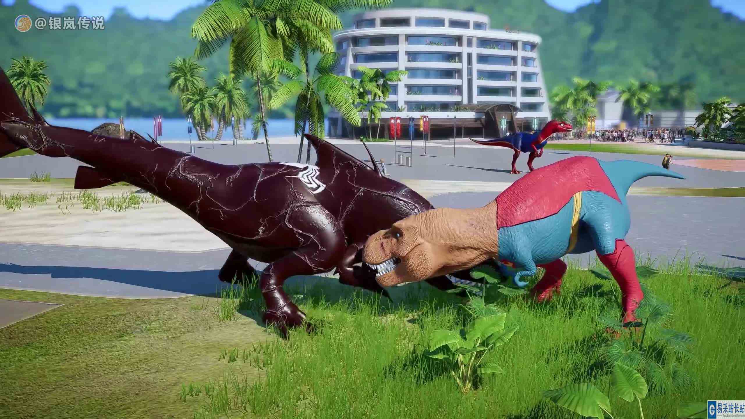 鲨鱼王 VS 霸王龙、异特龙 ~ 侏罗纪世纪进化 #游戏新星扶持计划 