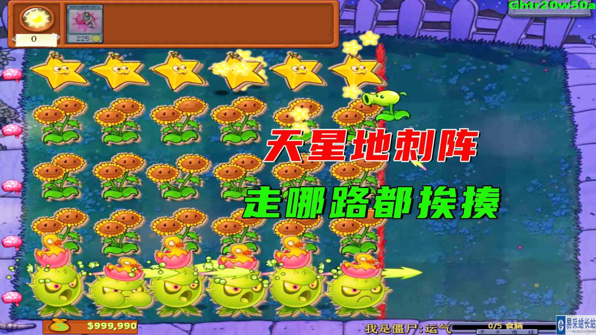 植物大战僵尸：天星地刺阵，全图在哪儿都挨揍