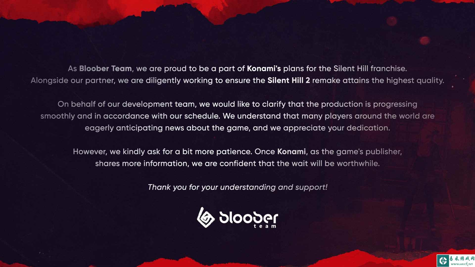 BIoober Team发布新公告 《寂静岭2：重制版》开发工作正在顺利进行