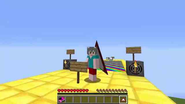 我的世界：游过彩虹岩浆！