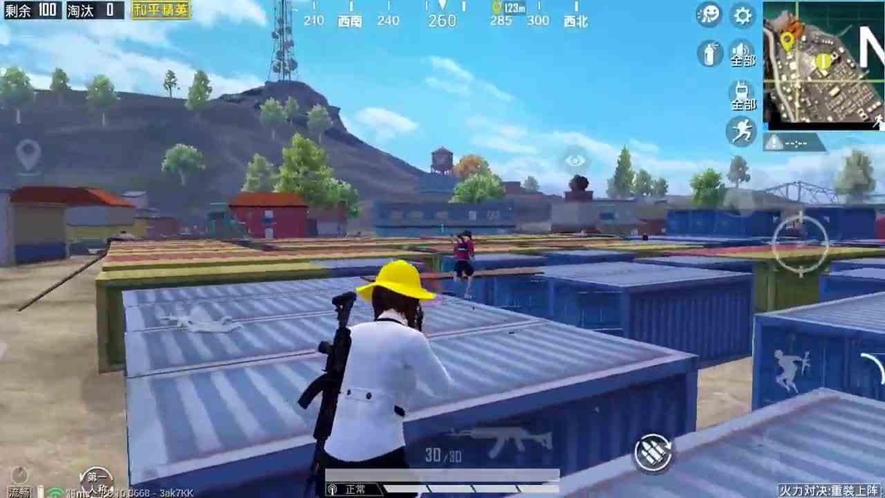 和平精英：用激光导弹+AWM吃鸡，守卫武器箱，敌人开飞机来抢！