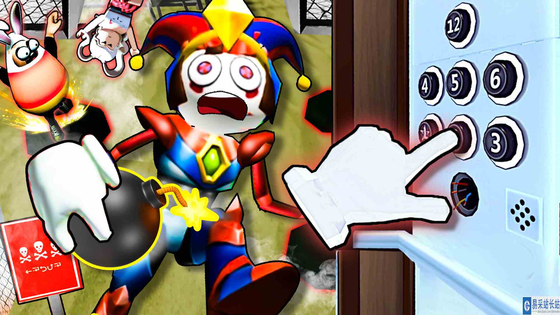 无限电梯模拟器 电梯停的每个楼层都是数位马戏团大嘴怪捏造的！