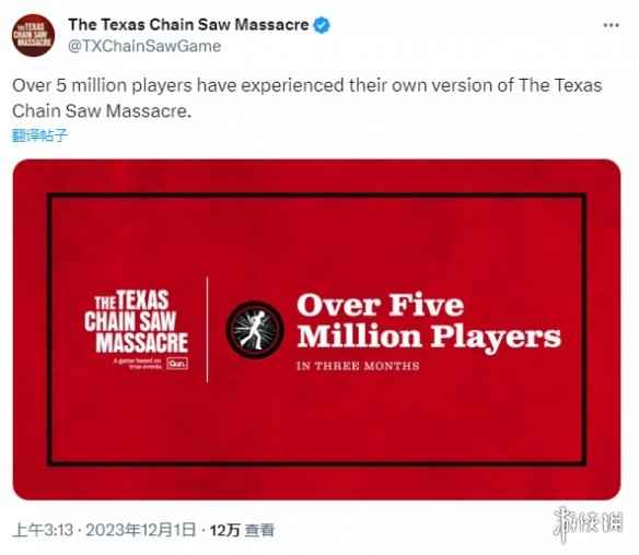 非对称对抗游戏《德州电锯杀人狂》玩家数突破500万人