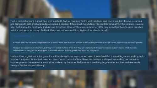 《都市：天际线2》发售后的挑战：Colossal Order的信任重建之路