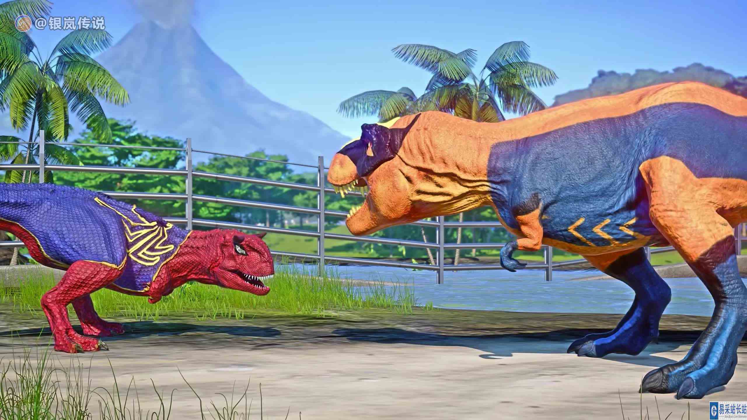 食肉牛龙 VS 霸王龙、艾伯塔龙 ~ 侏罗纪世界进化 #游戏新星扶持计划 