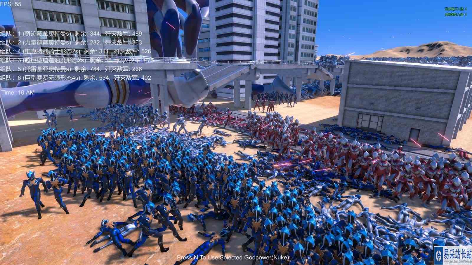 史诗战争模拟器：1000个奇迹戴拿奥特曼，与五位奥特曼大混战