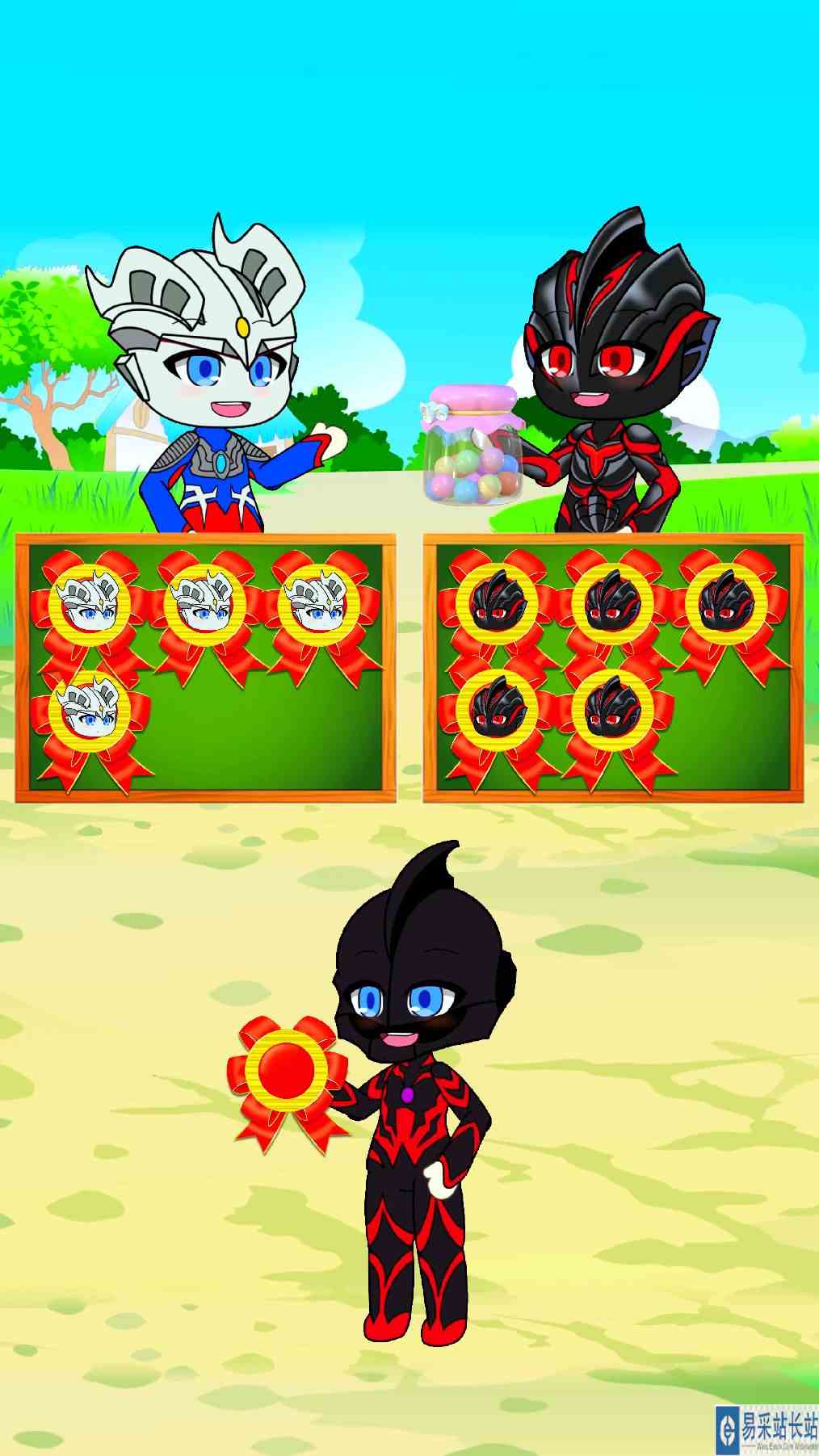 小赛罗vs小黑暗炸鸡，究竟谁会获胜呢#奥特曼