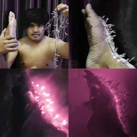 就说这哥斯拉像不像吧！泰国低成本COS小哥最新作品