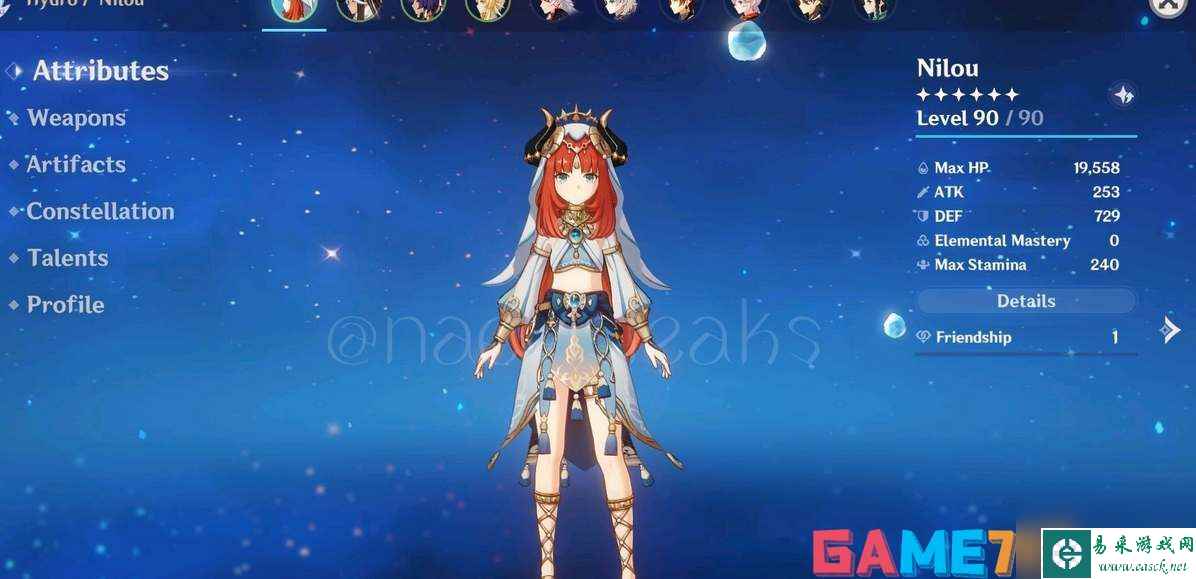 原神妮露角色强度如何 原神妮露毕业面板属性一览