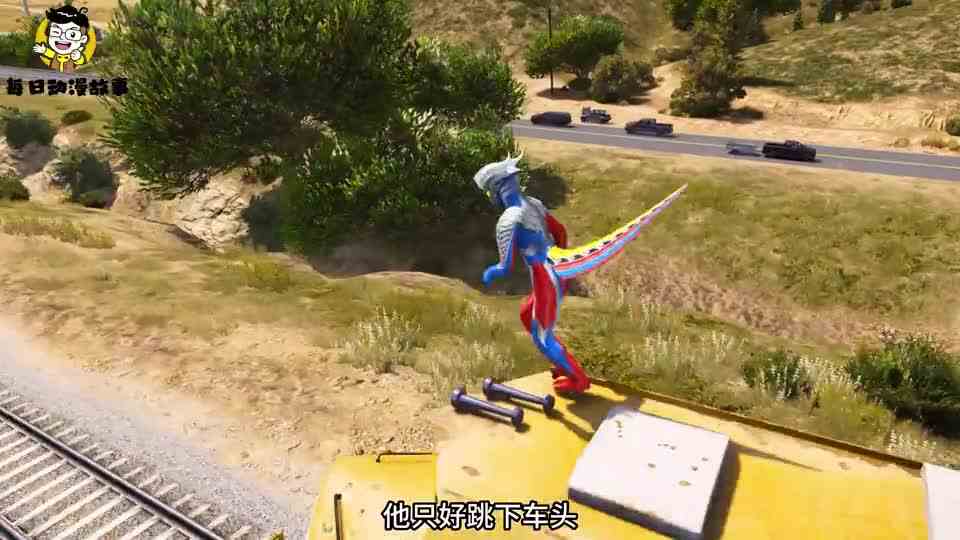 赛罗奥特曼阻止怪兽把垃圾运往城市