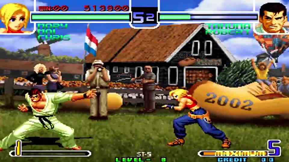 拳皇2002连招表演，玛丽一个隐藏必杀技送对手大玫瑰