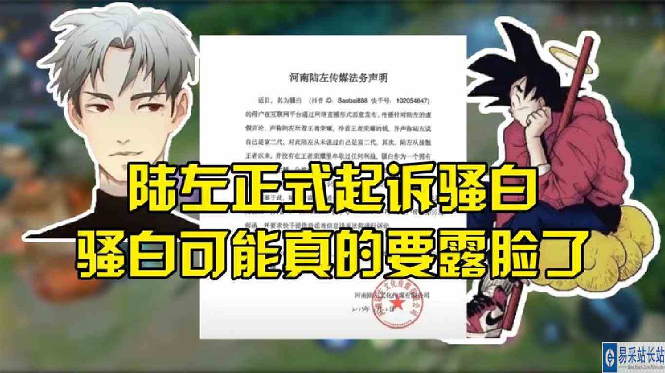陆左正式起诉骚白，骚白这次可能真的要露脸了！