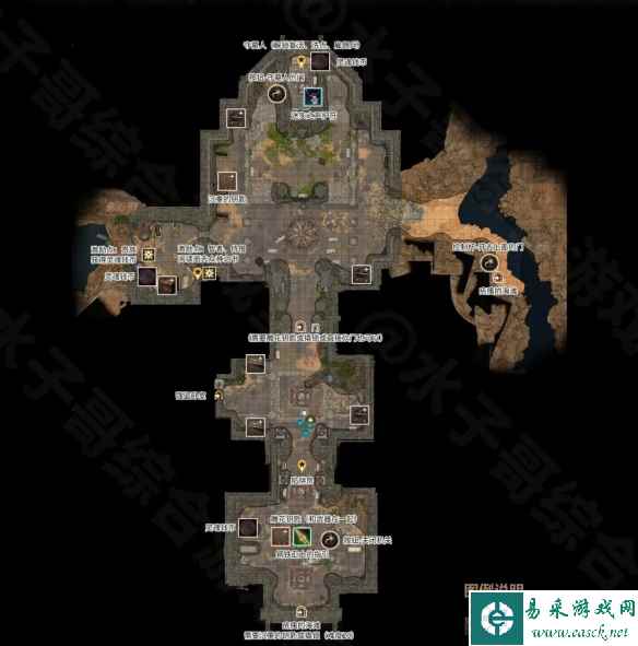 《博德之门3》阴暗墓穴全收集要素地图标注
