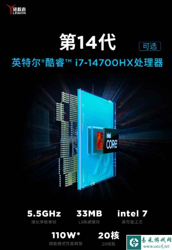全新联想拯救者Y7000P预热:可选i7-14700HX、RTX4070