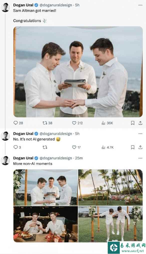 OpenAI CEO奥特曼和男友结婚：多张婚礼现场照释出！