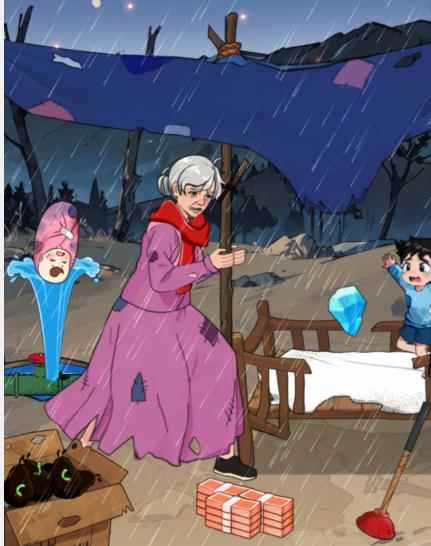 《就我眼神好》破屋避雨帮助奶奶避雨通关攻略
