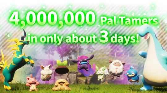《幻兽帕鲁》三天销量破400万套 每小时售出86000套