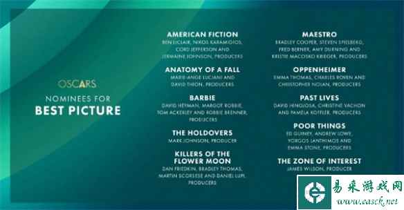 第96届奥斯卡提名名单公布:《奥本海默》获13项提名！