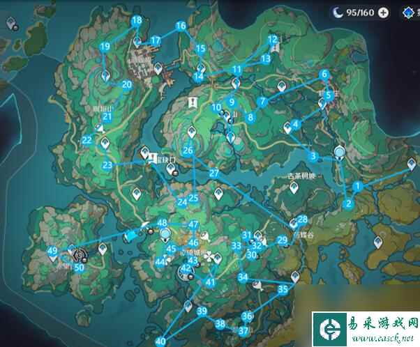 原神4.450个苍灵鲤采集路线