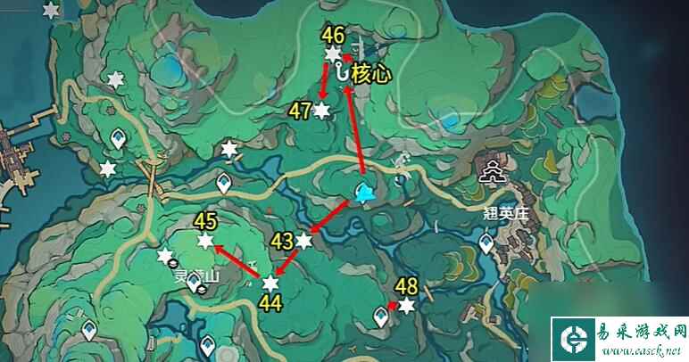 原神4.450个苍灵鲤采集路线