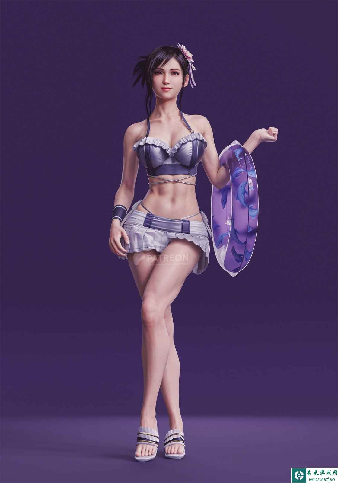同人创意多 粉丝分享自制《最终幻想7：重生》蒂法泳装模型图