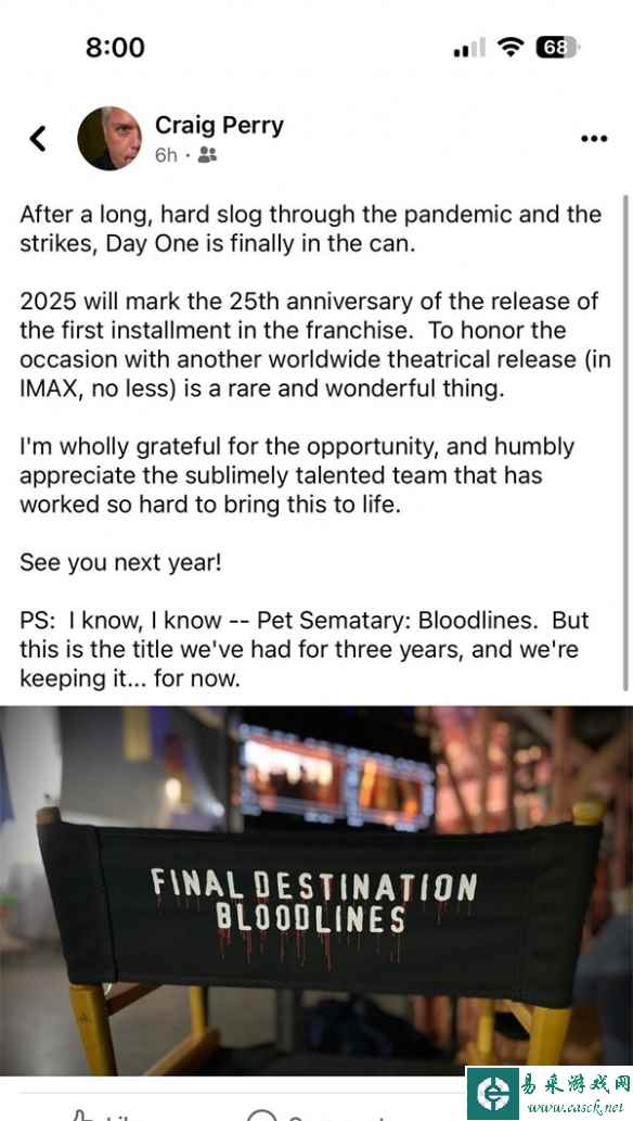 《死神来了》制片人宣布第6部正式开拍！将于明年上映