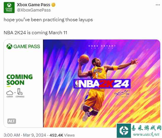 喜闻乐见 大快人心！《NBA 2K24》3月11日将加入XGP