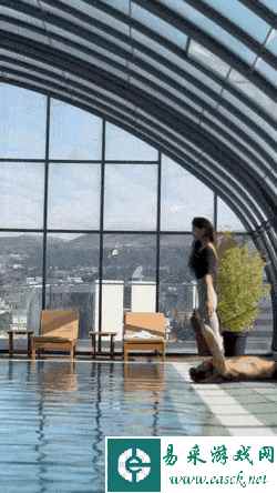 跟妹子一起包下了游泳池 动图 你一个远程非要玩近战