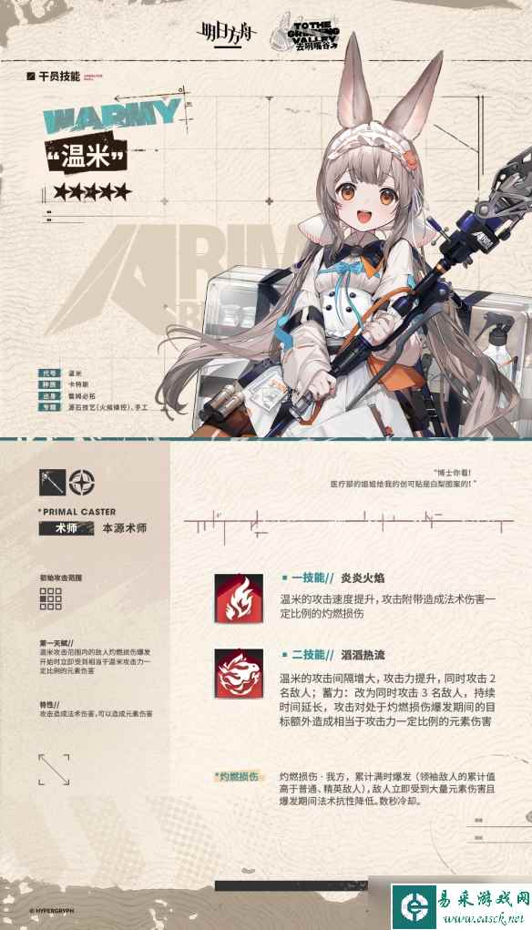 明日方舟温米干员技能图鉴
