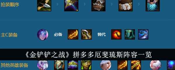 《金铲铲之战》拼多多厄斐琉斯阵容一览