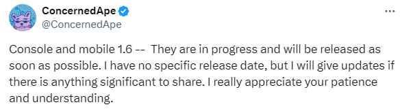 《星露谷物语》作者 ConcernedApe 表示1.6版本主机端和移动端将尽快上线