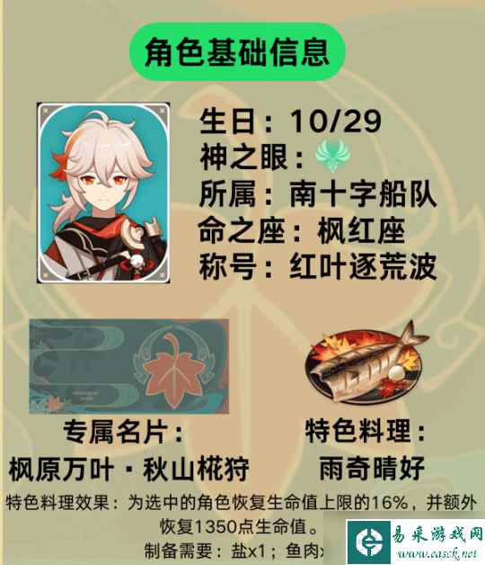 【原神】v4.5角色攻略 | 4.5下半卡池up角色万叶详解