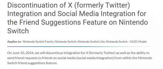 任天堂宣布Switch停止支持推特 6月10日起生效