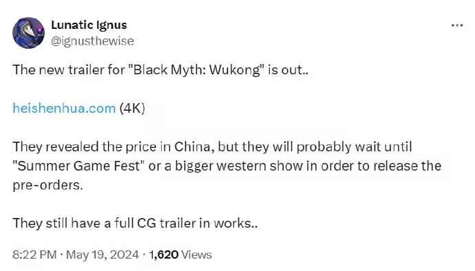 外网爆料：《黑神话：悟空》将有完整CG预告，拥有多个结局