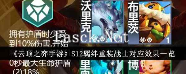 《云顶之弈手游》S12羁绊重装战士对应效果一览