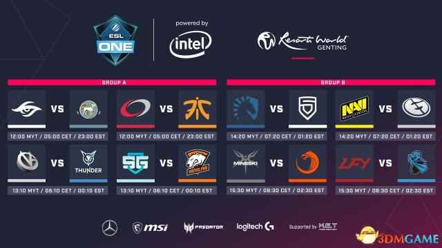 《DOTA2》ESL One云顶站赛程 首轮中国战队内战