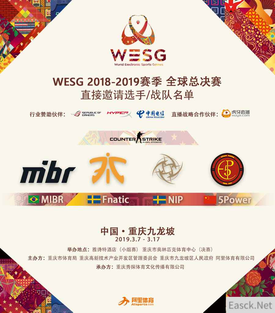 瑞典豪门NIP获邀 WESG全球总决赛CSGO分组以及解说公布