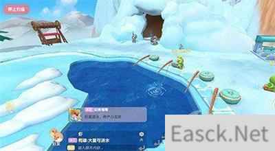 摩尔庄园手游雪山鱼池位置一览