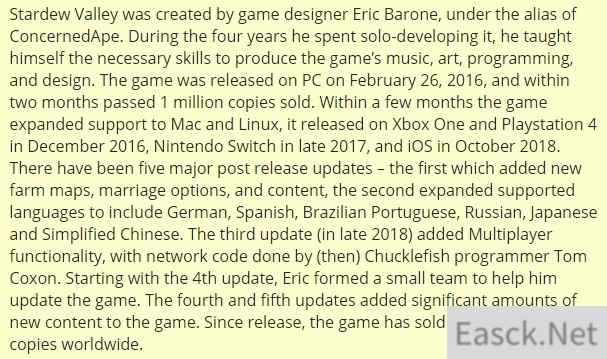 《星露谷物语》全平台销量破1500万份 都爱种田