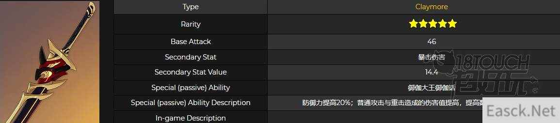 原神赤角石溃杵属性效果一览